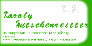karoly hutschenreitter business card